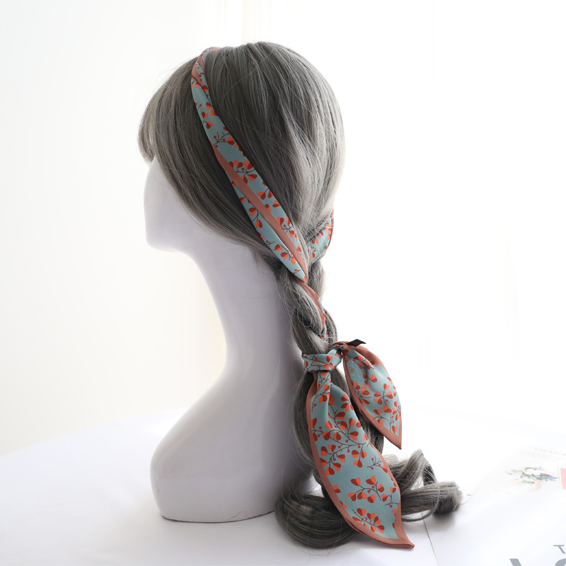 日系复古中短发编发丝巾扎马尾编麻花辫头绳飘带蝴蝶结扎头发发绳