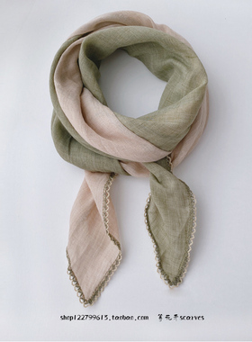 柔软亲肤拼色撞色棉长巾 秋冬新款保暖防风围巾 护颈肩围脖披肩