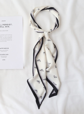 细窄丝巾小长条领巾女百搭发带冬季搭配衬衫大衣领巾围巾防风护颈