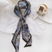 飘带丝带腰带薄围巾 搭配衬衫 ins秋冬款 窄长条丝巾