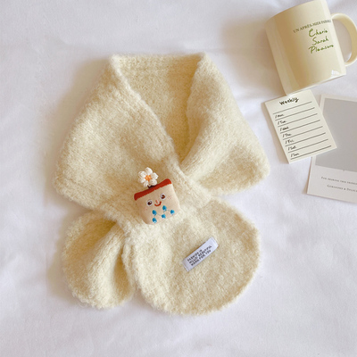 大人小孩保暖交叉穿孔围巾围脖