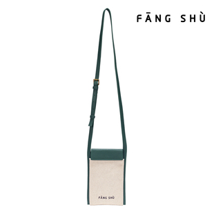 帆布配皮斜挎包随身包手机包休闲女 方术FANGSHU设计师款 新品