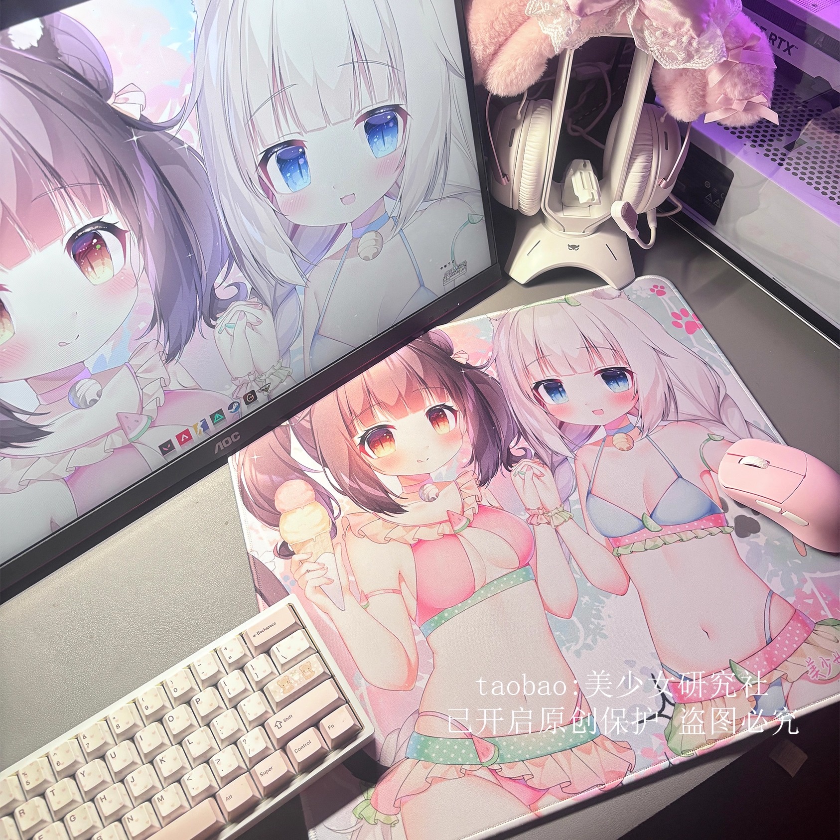 美少女fps游戏电竞二次元鼠标垫