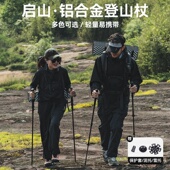 BLACKDOG黑狗登山杖手杖户外徒步爬山铝合金伸缩棍拐杖两根装 备