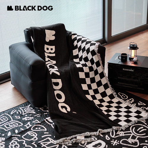 BLACKDOG黑狗户外披肩毛毯办公室午睡毯野餐沙发毯子棋盘格空调毯