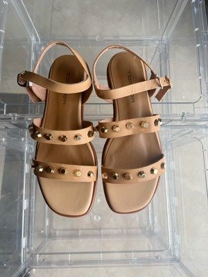 牛皮铆钉一字带凉鞋女外穿复古风时尚露趾百搭显瘦凉鞋女,女鞋,一字带凉鞋,淘宝优惠券,粉丝福利购,淘宝优惠卷