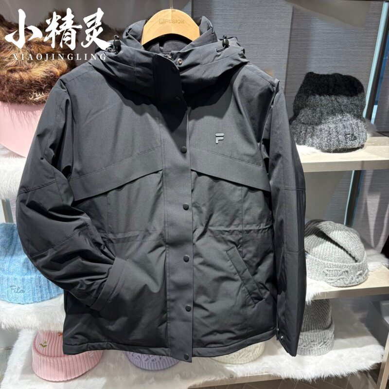 FILA斐乐潮牌2026冬季新款中长款防泼水女士羽绒服外套T11W645904