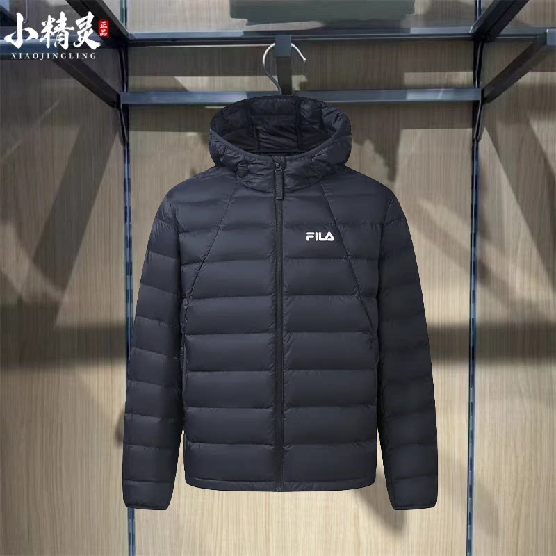 FILA斐乐26年冬季新品男士轻薄休闲连帽运动羽绒服外套F11M649915