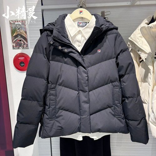 FILA斐乐2025年冬季新品女士连帽休闲运动保暖羽绒服F11W548902