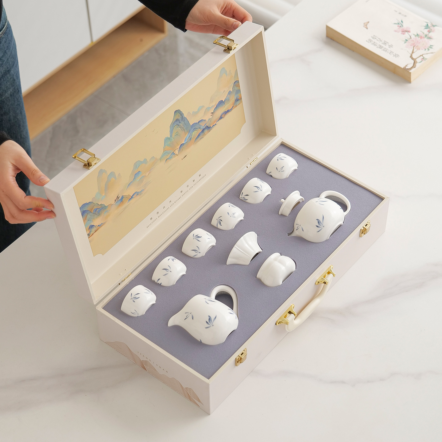 整套白瓷功夫茶具套装高档礼品