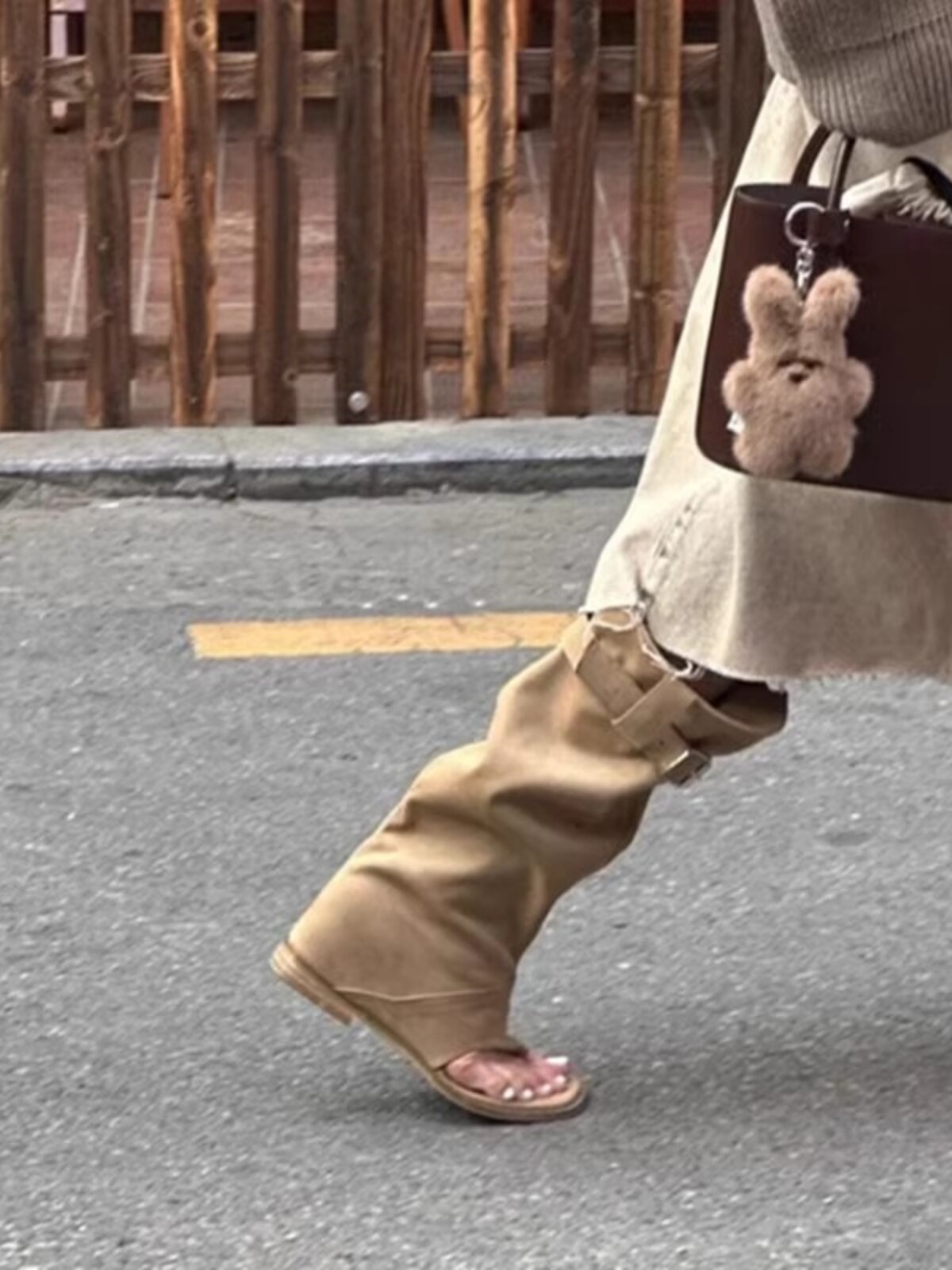 소가죽 버전 2024 여름 신식 슬리퍼 샌들 바지 부츠 여성용 핫걸 웨스턴 카우보이 부츠