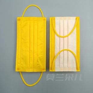 黄色口罩柠檬黄小鸡黄好看的氛围感美颜彩色带子高颜值时尚漂亮的