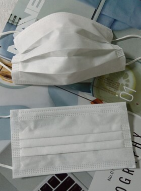纯白色口罩质感PET面层透气黑白混装氛围感奶白高颜值可爱女米白