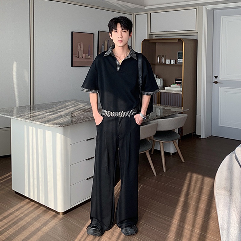 HLDS年轻人短袖男款polo衫套装2025新款cleanfit宽松痞帅翻领t恤
