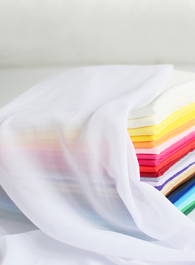 雪纺布料 乔其纱面料 纯色透明汉服古装连衣裙子内衬上衣窗帘夏季