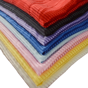 条纹欧根纱布料 美国条透明纱雪纺纱 服装连衣裙布料  DIY面料