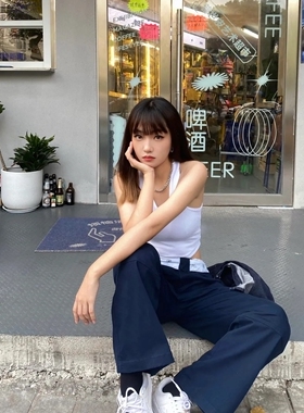 IC独家解锁Madison工装裤新穿法复古navy深蓝多口袋diy可卷边裤