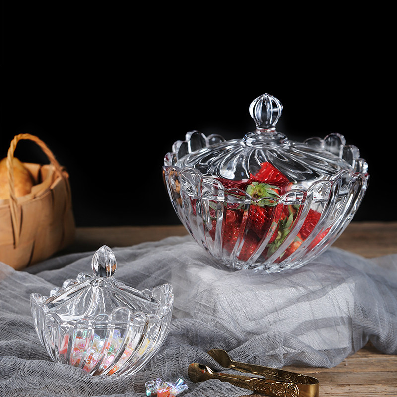 透明玻璃糖果罐子储物罐带盖收纳盒摆件茶叶罐水果零食碗咖啡糖盅,餐饮具,糖缸,淘宝优惠券,粉丝福利购,淘宝优惠卷