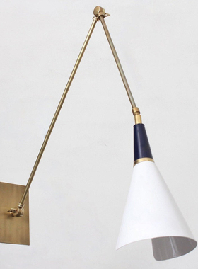 铜长臂灯美式中古折叠厨房餐厅卧室民宿壁灯Athena Calderone博主