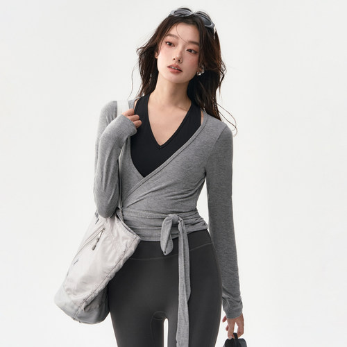 绑带裸感透气舞蹈训练服速干衣