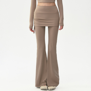 子 微喇显瘦健身裤 假两件瑜伽裙裤 女高腰提臀普拉提训练服运动套装