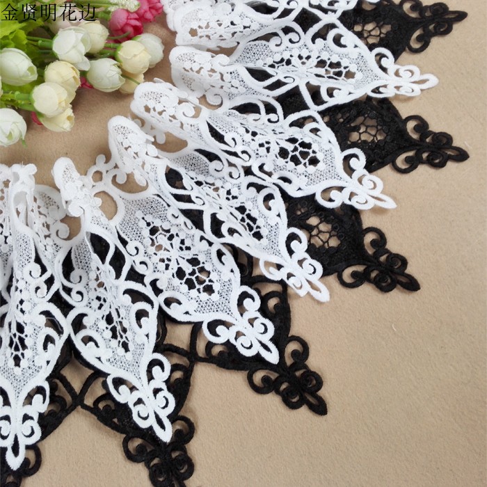 宽16厘米波浪型水溶蕾丝花边辅料手工diy服装裙边摆配件窗帘装饰