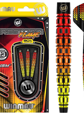 WINMAU Firestorm Flame彩色镀钛火焰酒桶形钨钢飞镖专业钨钢镖