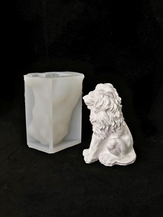 坐立狮子香薰蜡烛diy摆件跨境热销狮子蜡烛模具8456