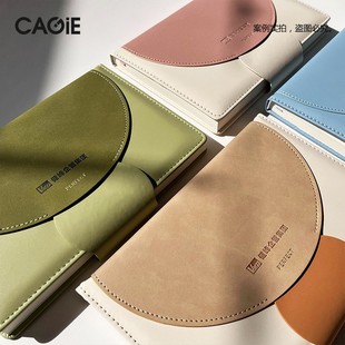 2026日程本卡杰周计划本皮质拼接搭扣笔记本子效率商务横线记事本