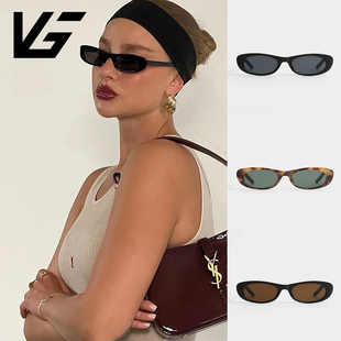 VNTG墨镜ins网红同款 酷炫御姐风uv400防晒太阳眼镜 窄边bella同款