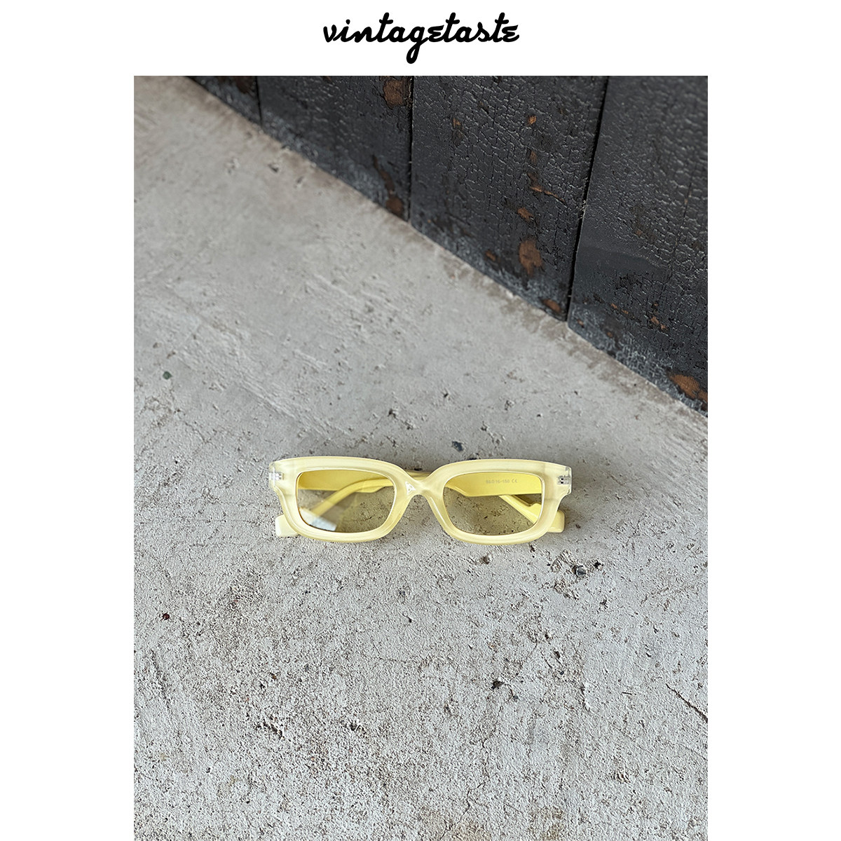 VINTAGETASTE 夏日新品透色柠檬黄方形防紫外线墨镜uv400太阳眼镜