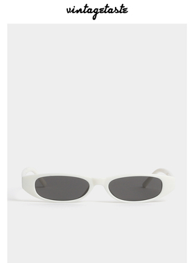 VINTAGETASTE 纯白高级感cleanfit窄型极简墨镜防晒uv400太阳眼镜