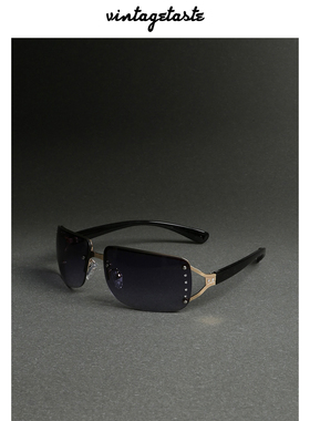 静谧深蓝黑辣妹风格墨镜