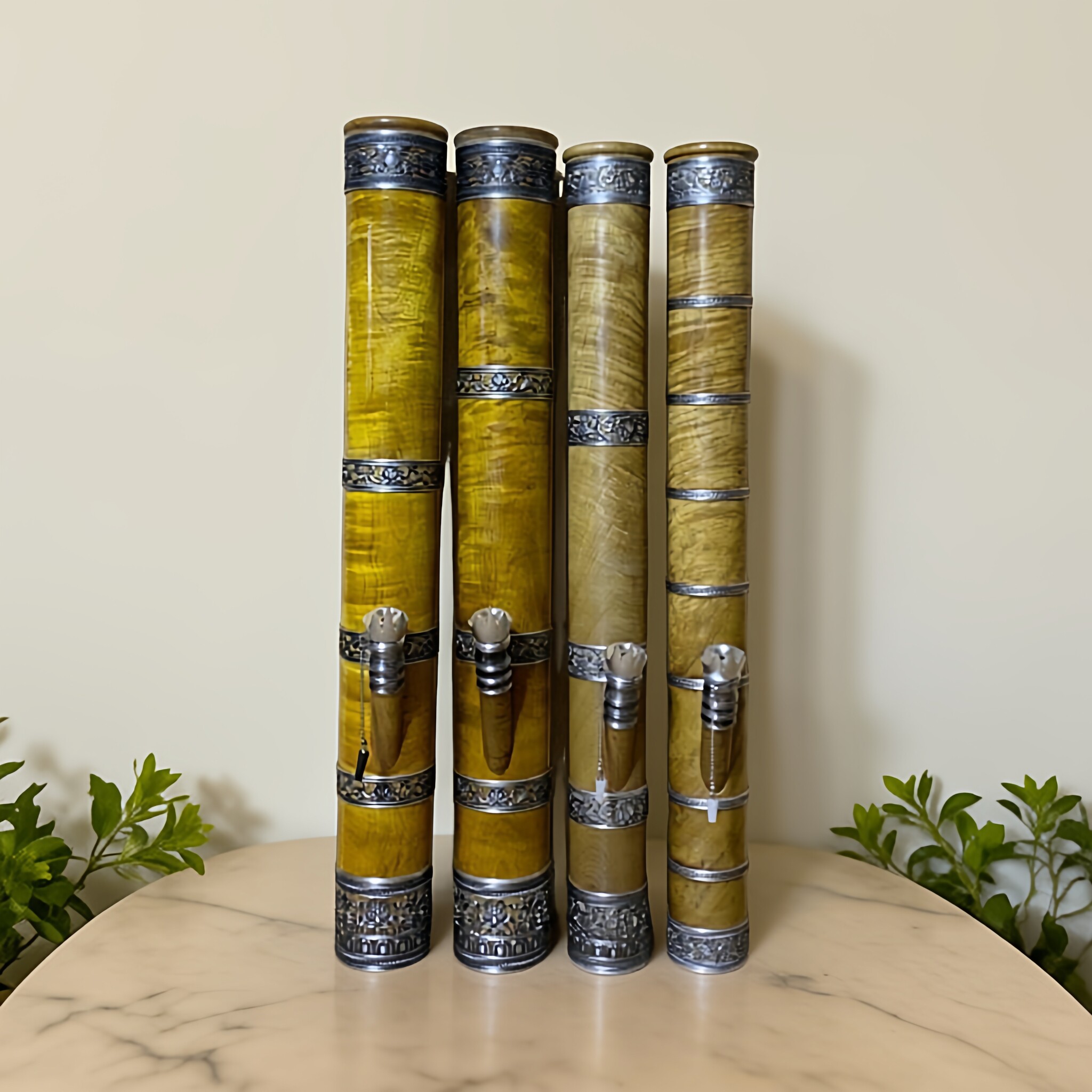 高档金丝楠木水烟筒天然实木水烟壶云南特产中号水烟袋楠木大号