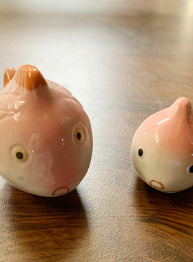 鱼缸装饰陶瓷小鱼摆件可爱动物办公室茶宠可漂浮水池水面装饰