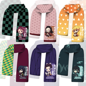 鬼灭之刃无一郎义勇蜜璃蝴蝶忍炭治郎动漫周边围巾游戏冬季 围脖