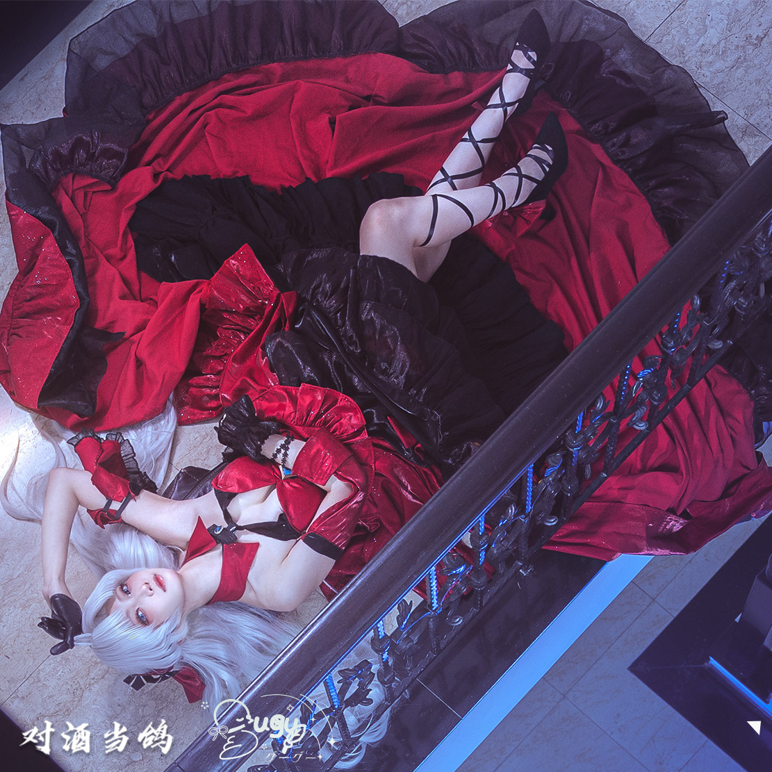 对酒当鸽现货鸣潮cos珂莱塔舞会之邀红裙礼服裙cosplay华丽公主裙图片
