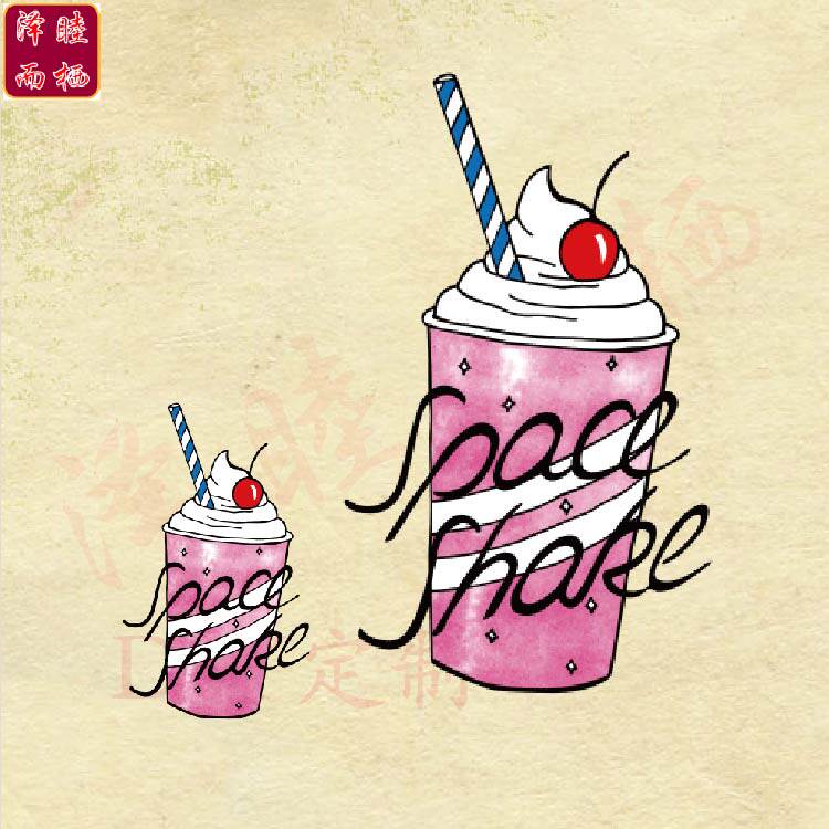 卡通热转印冰淇淋彩色图案儿童衣服卫衣服装辅料修补耐水洗烫画贴