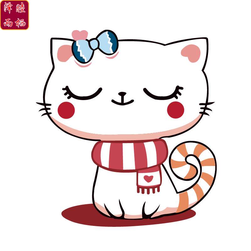 卡通动漫可爱猫猫图案衣服印花儿童衣服辅料热转印a级补丁烫画贴