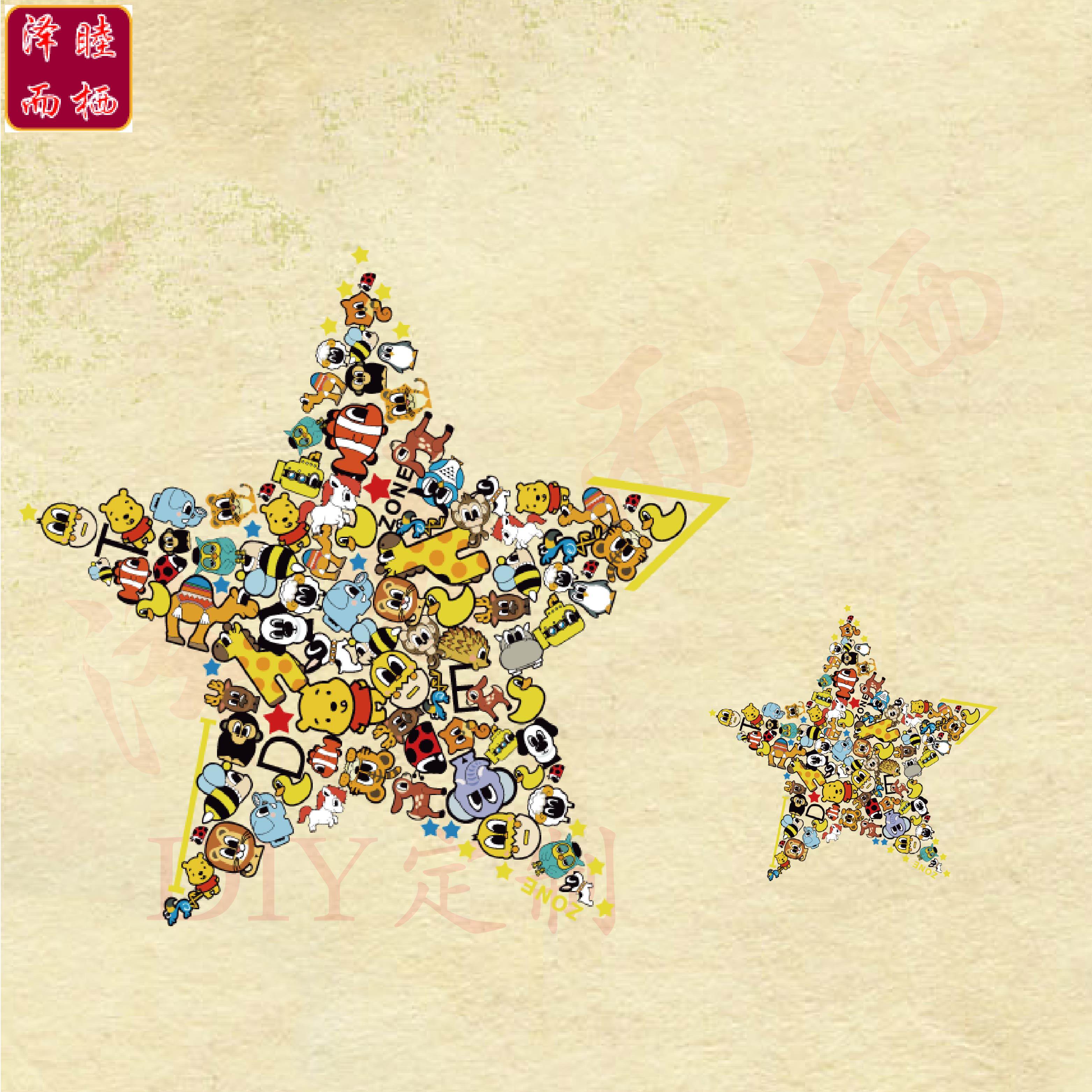 热转印卡通小动物集合图案柯式胶片diy手工辅料儿童烫画贴