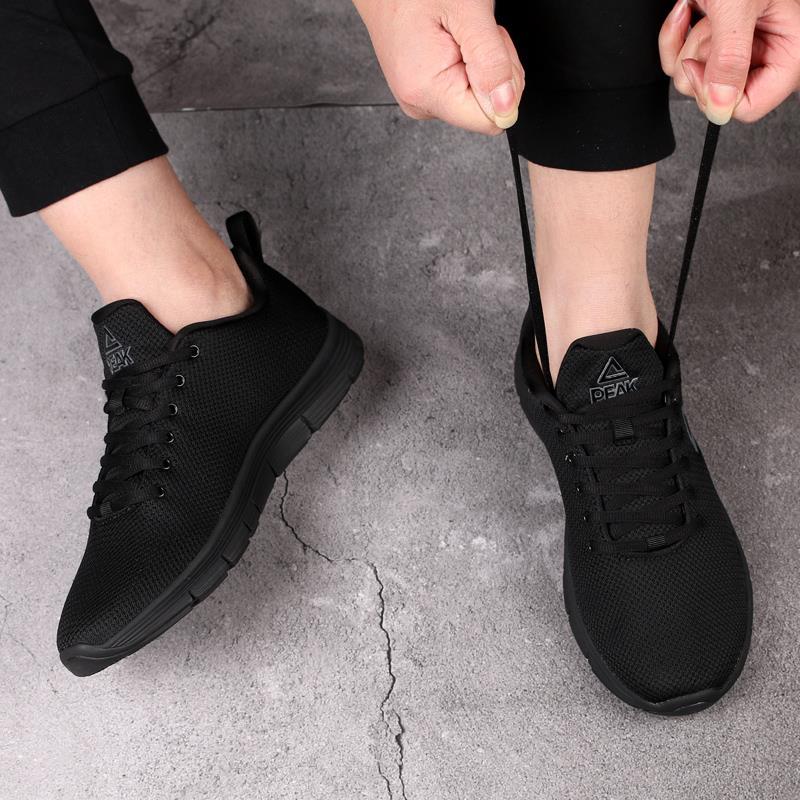 匹克跑步鞋男鞋2025春夏季新款皮面休闲运动鞋男士