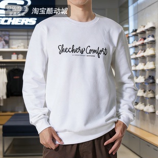 FHL322U104 运动休闲加绒保暖圆领套头衫 Skechers卫衣男装 秋冬新款