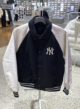 MLB男女装秋冬款NY复古老花运动休闲时尚撞色棒球服外套3AJPM1146