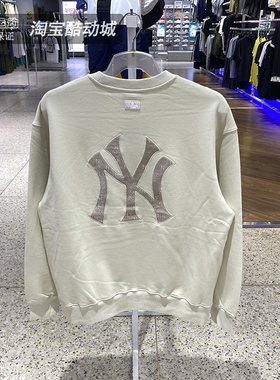 MLB卫衣男女装2025秋季情侣休闲户外运动圆领宽松套头衫3AMTM0654