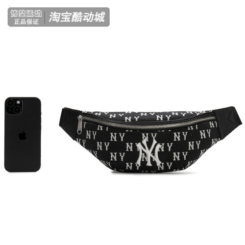 MLB男女腰包复古老花斜挎包胸包