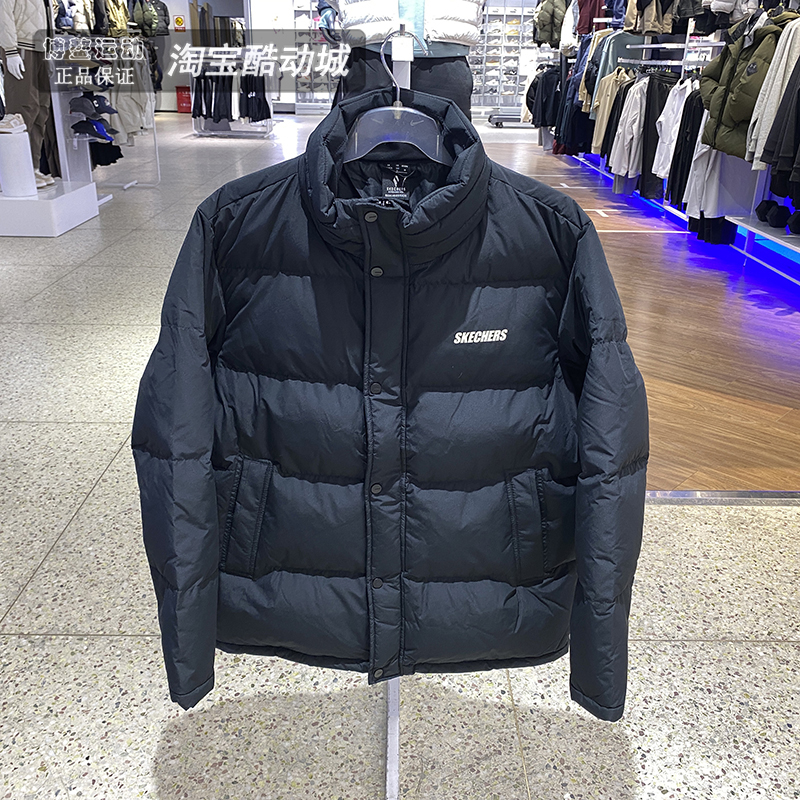 斯凯奇男装运动保暖短款羽绒服