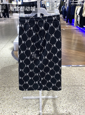 MLB短裤男女2025夏季NY复古老花满印运动宽松透气五分裤3ASPM0153