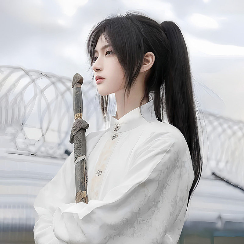 古风假发男中长发汉服男生中分刘海少年感万用古装cos狼尾全头套