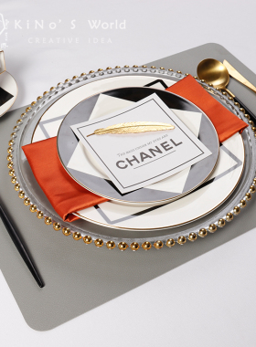 轻奢风几何陶瓷样板房餐厅摆台