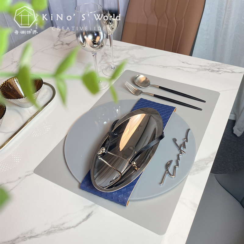 轻奢风餐具样板房间摆台工艺品